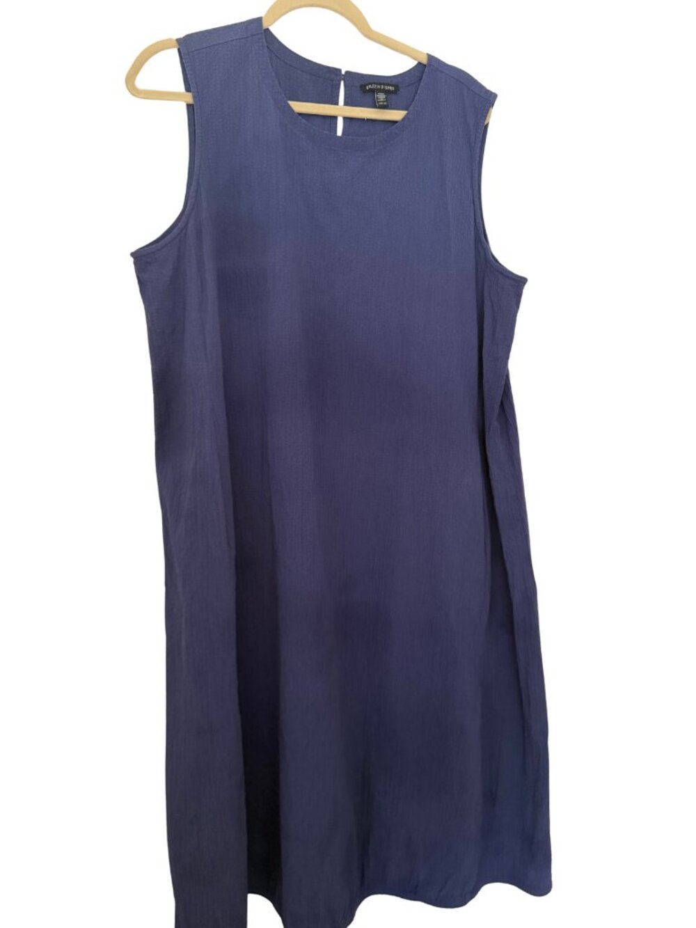 Eileen Fisher Sleeveless Shift Dress Organic Cotton Blend Minimalist Blue - 2X